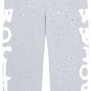 Gray Sweatpants with White Accents